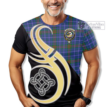 Edmonstone Tartan T-Shirt with Family Crest and Celtic Symbol Style - Tartan Vibes Clothing