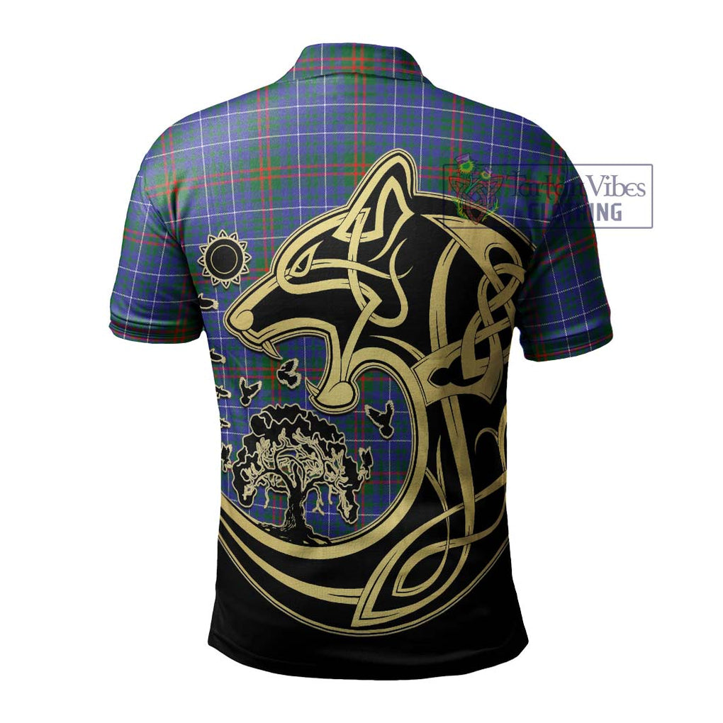 Edmonstone Tartan Polo Shirt with Family Crest Celtic Wolf Style - Tartan Vibes Clothing