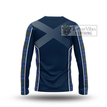 Edmonstone Tartan Long Sleeve T-Shirt with Family Crest and Lion Rampant Vibes Sport Style - Tartan Vibes Clothing