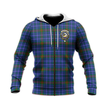 Edmonstone Tartan Knitted Hoodie with Family Crest