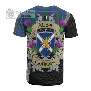 Edmonstone Tartan Family Crest Cotton T-shirt Lion Rampant Royal Thistle Shield Celtic Inspired - Tartan Vibes Clothing