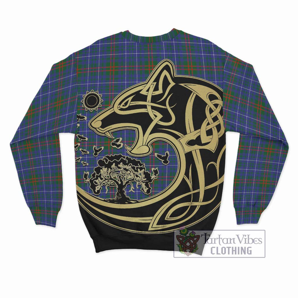 Edmonstone Tartan Sweatshirt with Family Crest Celtic Wolf Style - Tartan Vibes Clothing