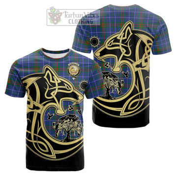 Edmonstone Tartan Cotton T-shirt with Family Crest Celtic Wolf Style Kid's Shirt - Tartan Vibes Clothing