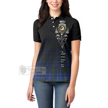 Edmonstone Tartan Women's Polo Shirt Featuring Alba Gu Brath Family Crest Celtic Inspired - Tartan Vibes Clothing