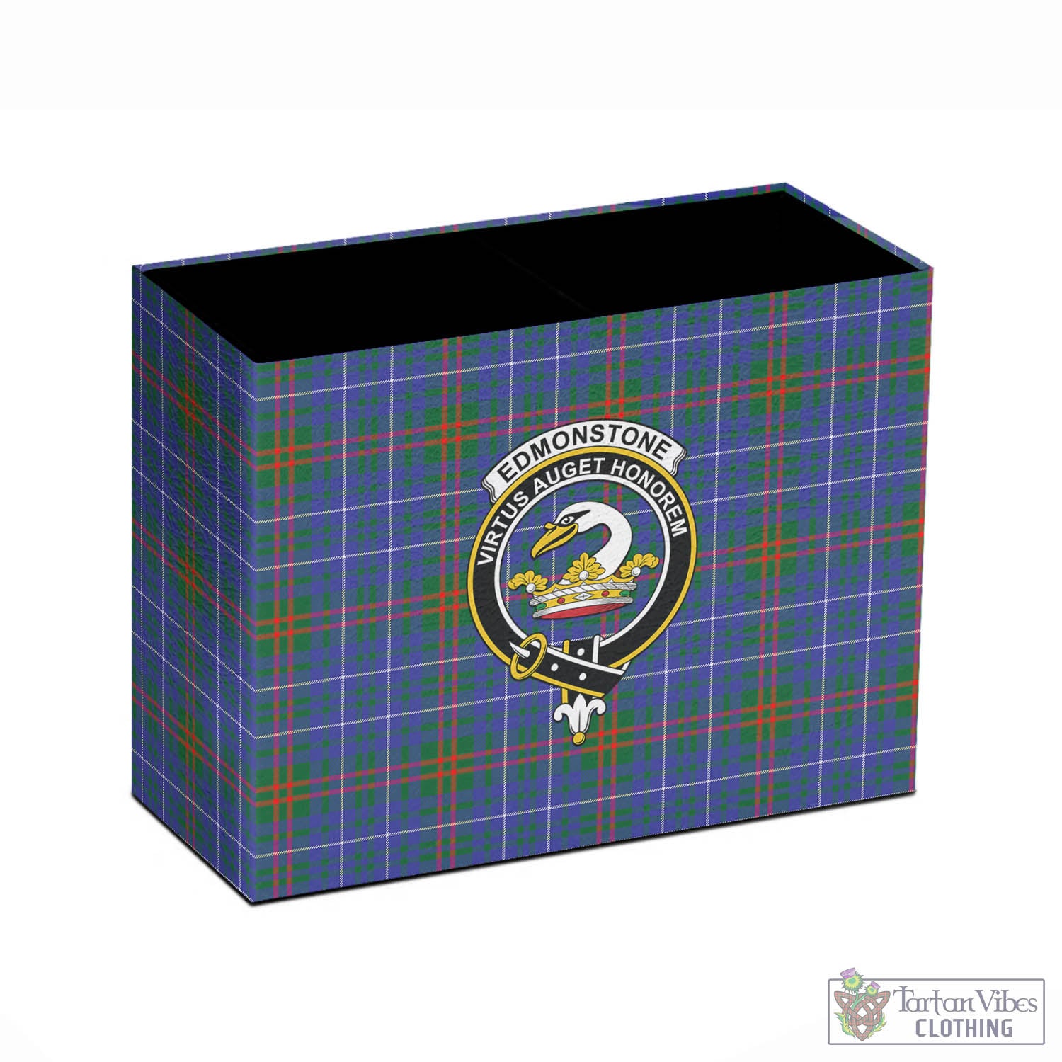 Edmonstone Tartan Pen Holder with Family Crest - Tartan Vibes Clothing