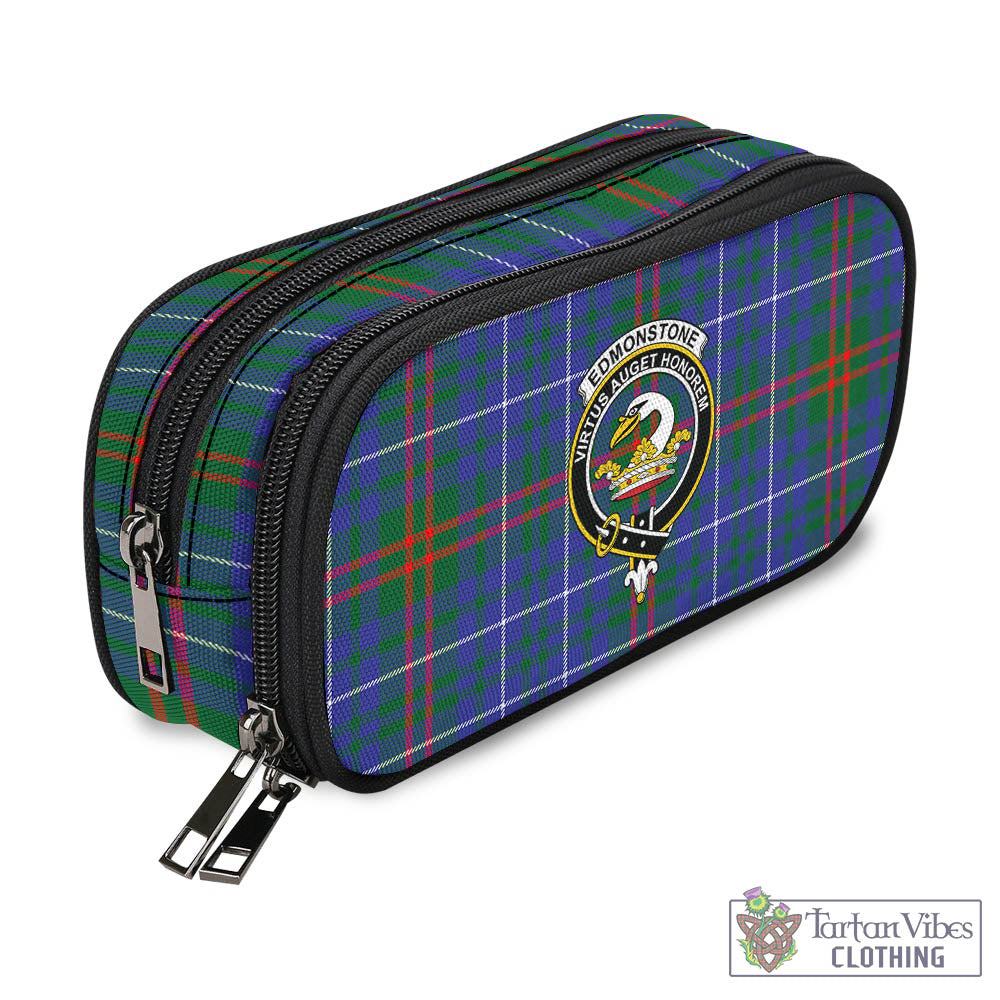 Edmonstone Tartan Pen and Pencil Case with Family Crest - Tartan Vibes Clothing