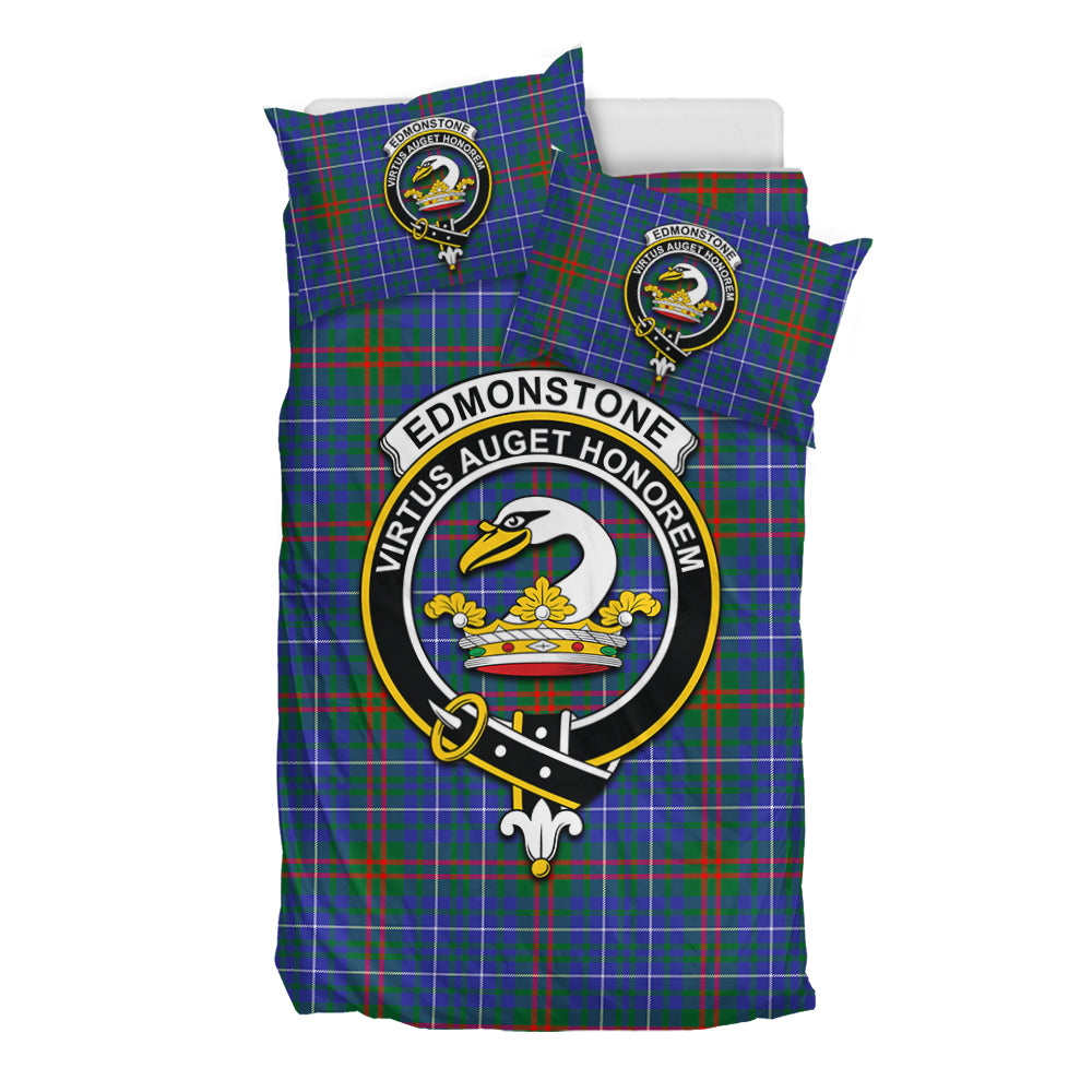 Edmonstone Tartan Bedding Set with Family Crest - Tartan Vibes Clothing