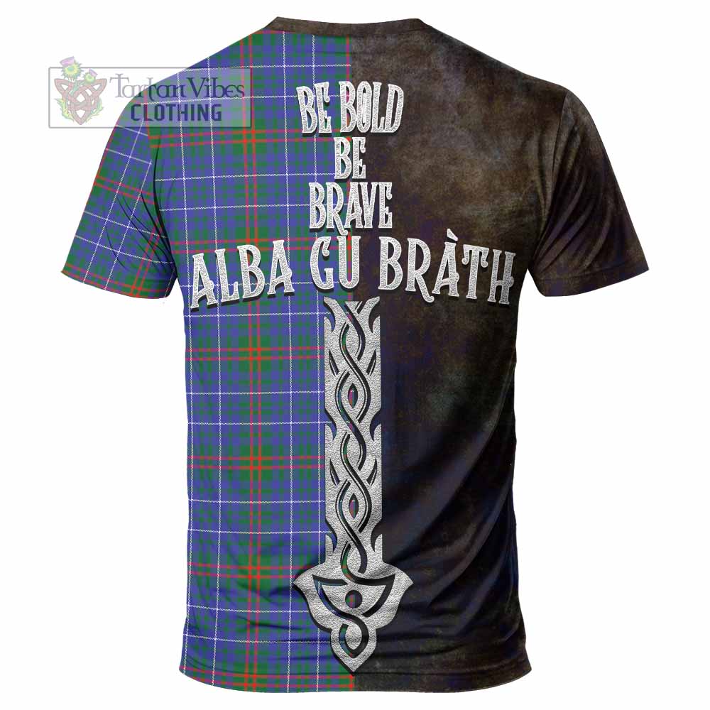 Edmonstone Tartan Family Crest T-Shirt Alba Gu Brath Be Brave Lion Ancient Style - Tartan Vibes Clothing