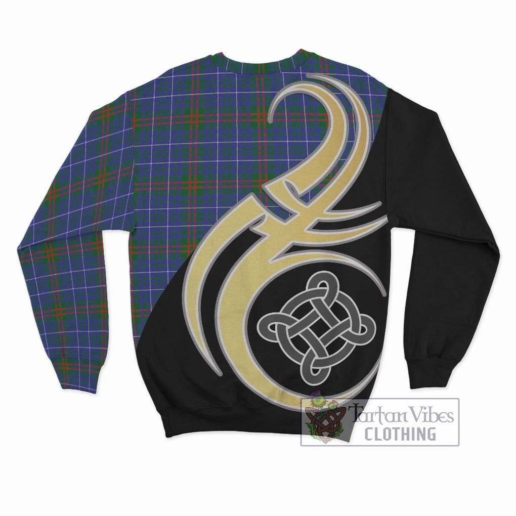 Edmonstone Tartan Sweatshirt with Family Crest and Celtic Symbol Style - Tartan Vibes Clothing