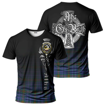 Edmonstone Tartan T-Shirt Featuring Alba Gu Brath Family Crest Celtic Inspired - Tartan Vibes Clothing