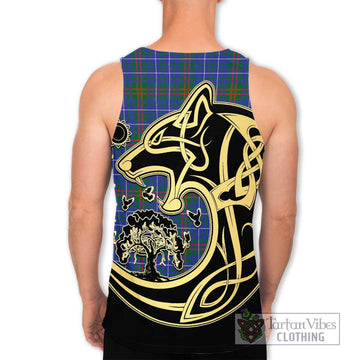 Edmonstone Tartan Men's Tank Top with Family Crest Celtic Wolf Style - Tartan Vibes Clothing