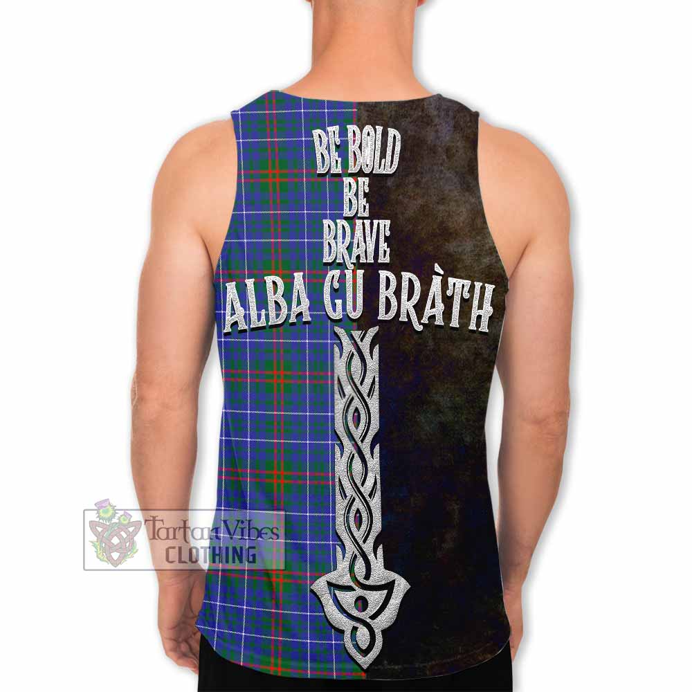 Edmonstone Tartan Family Crest Men's Tank Top Alba Gu Brath Be Brave Lion Ancient Style - Tartan Vibes Clothing