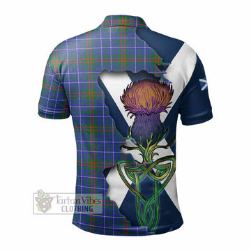 Tartan Vibes Clothing Edmonstone Tartan Family Crest Polo Shirt Scottish Thistle Celtic Inspired