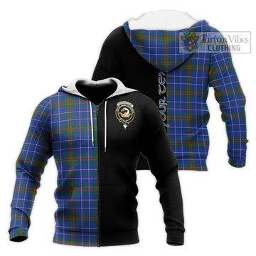Edmonstone Tartan Knitted Hoodie with Family Crest and Half Of Me Style Unisex Knitted Zip Hoodie - Tartan Vibes Clothing