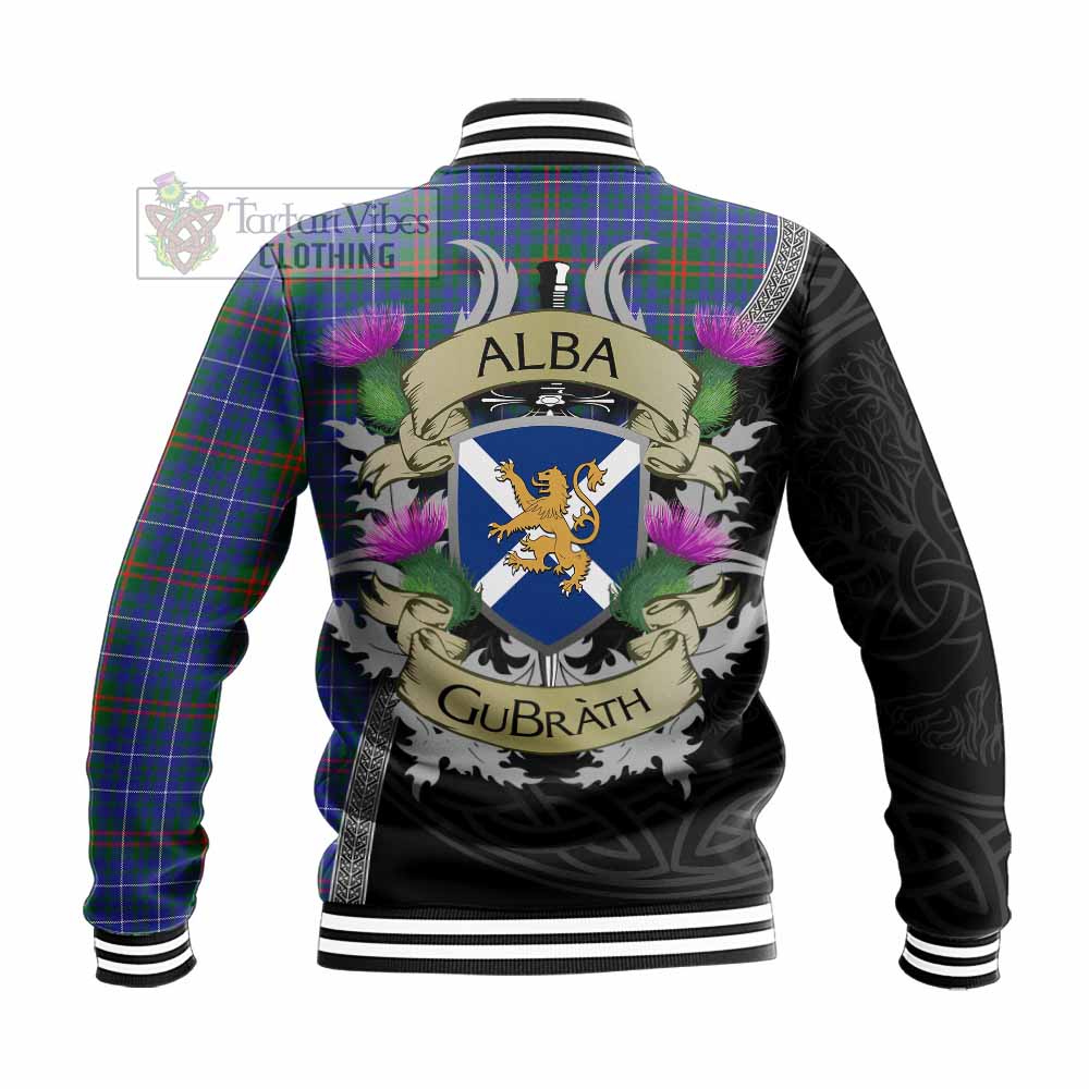 Edmonstone Tartan Family Crest Baseball Jacket Lion Rampant Royal Thistle Shield Celtic Inspired - Tartan Vibes Clothing