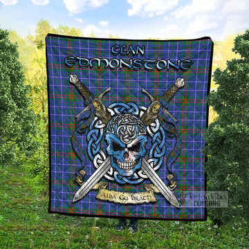 Edmonstone Tartan Quilt with Celtic Skull Alba Gu Brath Style - Tartan Vibes Clothing