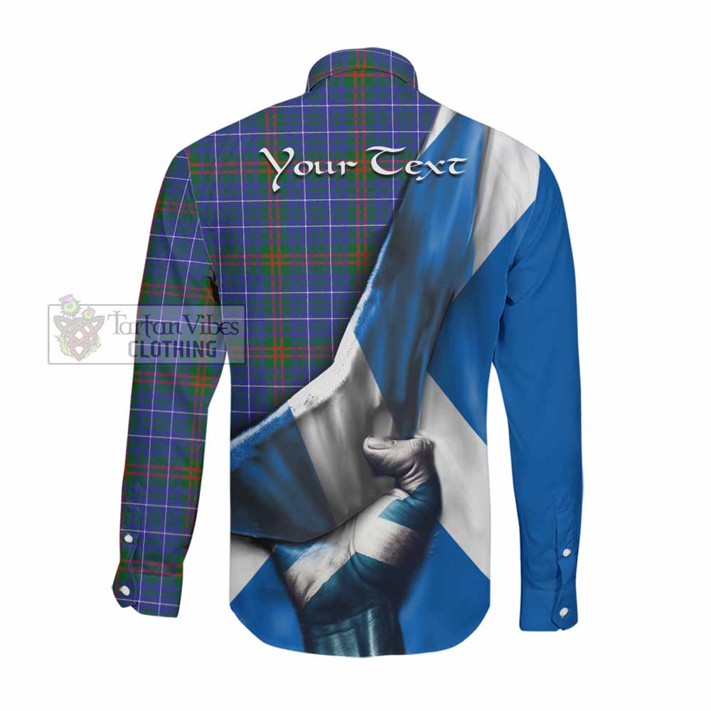 Edmonstone Tartan Long Sleeve Button Shirt with Family Crest Scotland Patriotic Style Men's Shirt - Tartan Vibes Clothing