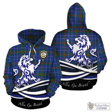 Edmonstone Tartan Hoodie with Alba Gu Brath Regal Lion Emblem - Tartan Vibes Clothing