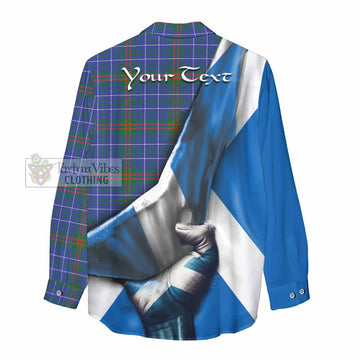 Edmonstone Tartan Women's Casual Shirt with Family Crest Scotland Patriotic Style - Tartan Vibes Clothing