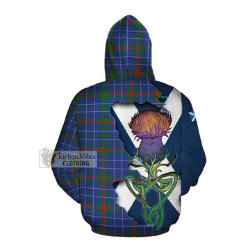 Tartan Vibes Clothing Edmonstone Tartan Family Crest Cotton Hoodie Scottish Thistle Celtic Inspired
