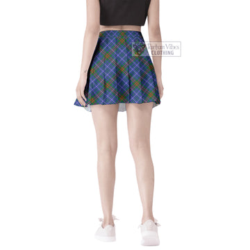 Edmonstone Tartan Women's Plated Mini Skirt Cross Style - Tartan Vibes Clothing