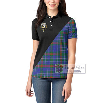 Edmonstone Tartan Women's Polo Shirt with Family Crest and Military Logo Style - Tartan Vibes Clothing