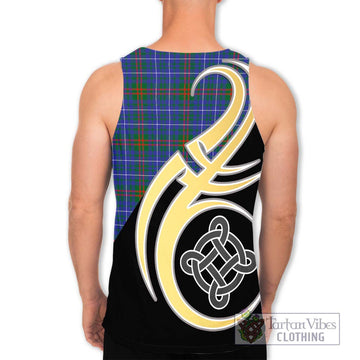 Edmonstone Tartan Men's Tank Top with Family Crest and Celtic Symbol Style - Tartan Vibes Clothing