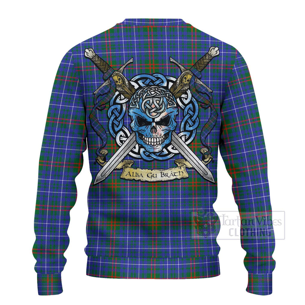 Edmonstone Tartan Ugly Sweater with Family Crest Celtic Skull Style - Tartan Vibes Clothing
