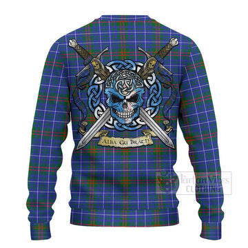 Edmonstone Tartan Ugly Sweater with Family Crest Celtic Skull Style - Tartan Vibes Clothing