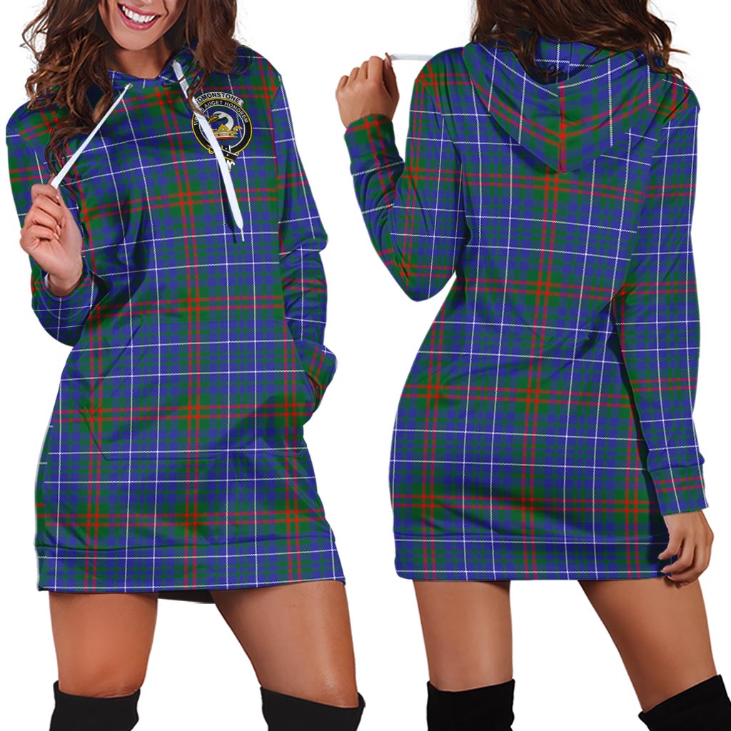 Edmonstone Tartan Hoodie Dress with Family Crest - Tartan Vibes Clothing