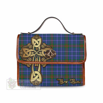 Tartan Vibes Clothing Edmonstone Tartan Waterproof Canvas Bag Golden Thistle Celtic Cross Style