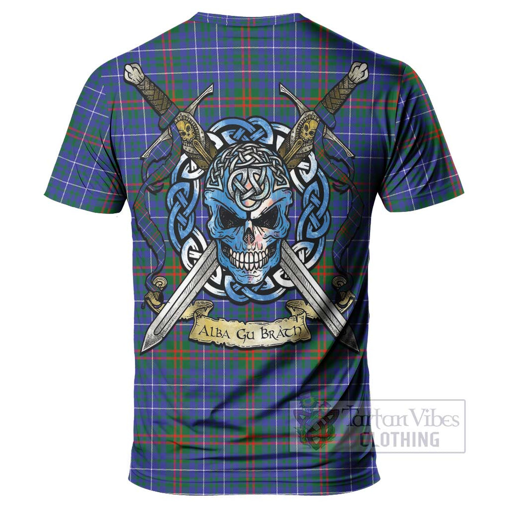 Edmonstone Tartan T-Shirt with Family Crest Celtic Skull Style - Tartan Vibes Clothing