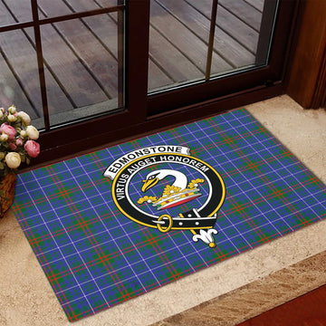 Edmonstone Tartan Rubber Doormat with Family Crest - Tartan Vibes Clothing