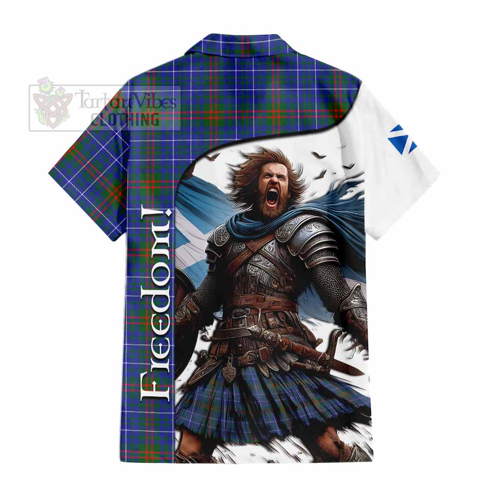 Tartan Vibes Clothing Edmonstone Crest Tartan Short Sleeve Button Shirt Inspired by the Freedom of Scottish Warrior
