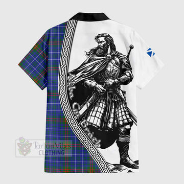 Edmonstone Tartan Clan Crest Hawaiian Shirt with Highlander Warrior Celtic Style - Tartan Vibes Clothing