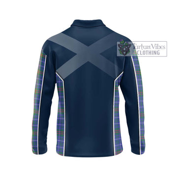 Edmonstone Tartan Long Sleeve Polo Shirt with Family Crest and Lion Rampant Vibes Sport Style - Tartan Vibes Clothing