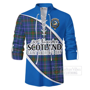 Edmonstone Family Crest Tartan Ghillie Kilt Shirt Celebrate Saint Andrew's Day in Style - Tartan Vibes Clothing