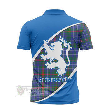 Edmonstone Family Crest Tartan Zipper Polo Shirt Celebrate Saint Andrew's Day in Style - Tartan Vibes Clothing