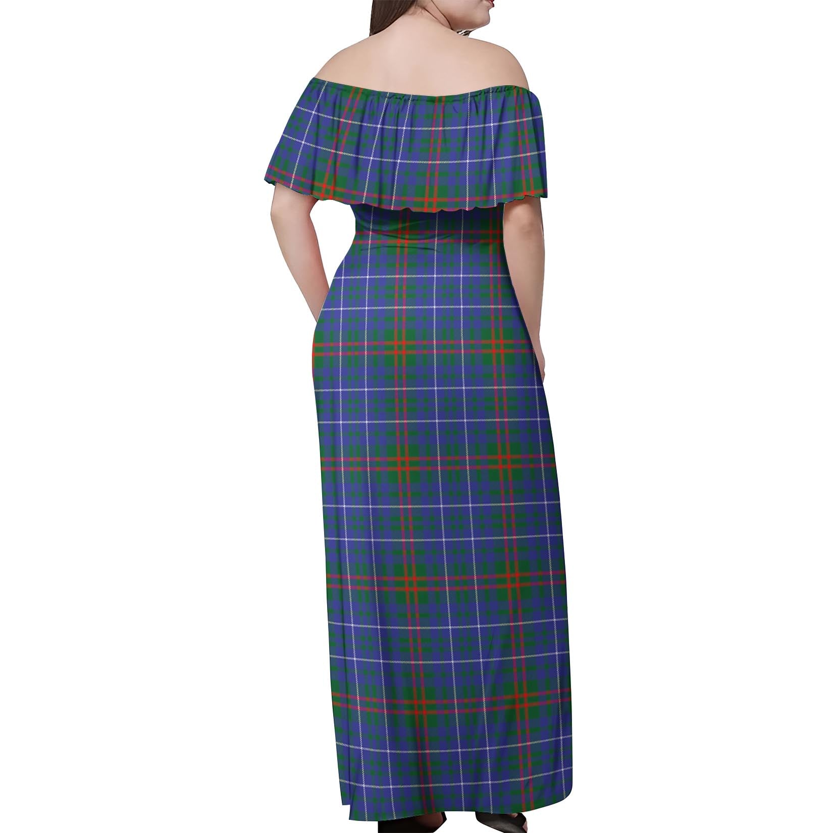Edmonstone Tartan Off Shoulder Long Dress - Tartan Vibes Clothing