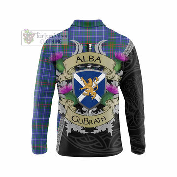 Edmonstone Tartan Family Crest Long Sleeve Polo Shirt Lion Rampant Royal Thistle Shield Celtic Inspired - Tartan Vibes Clothing