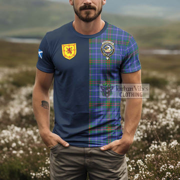 Edmonstone Tartan T-Shirt Alba with Scottish Lion Royal Arm Half Style - Tartan Vibes Clothing
