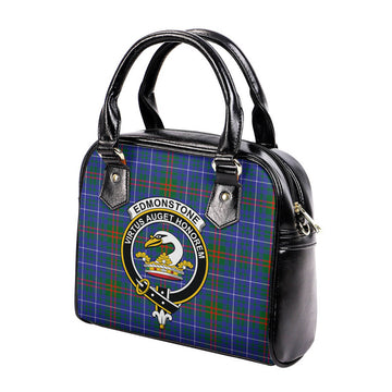 Edmonstone Tartan Shoulder Handbags with Family Crest - Tartan Vibes Clothing
