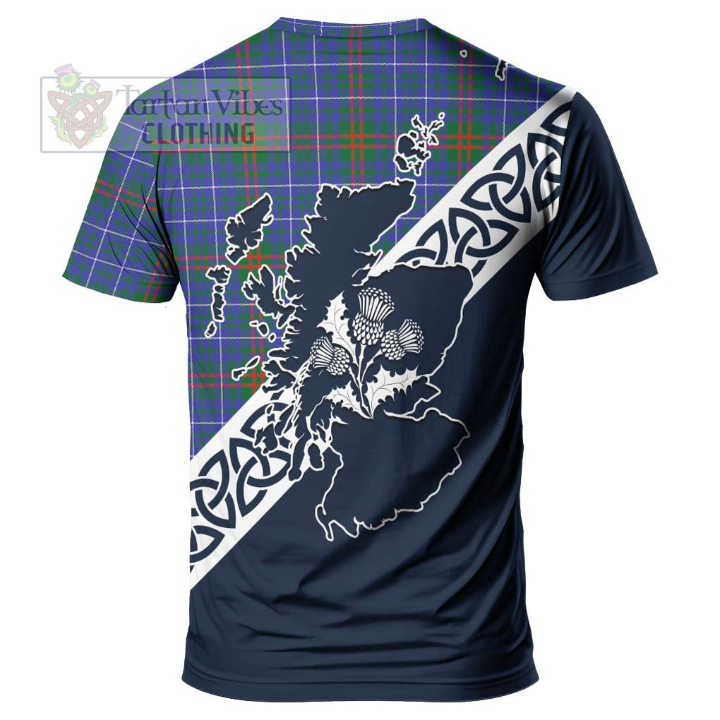 Edmonstone Tartan T-Shirt Featuring Thistle and Scotland Map - Tartanvibesclothing Store