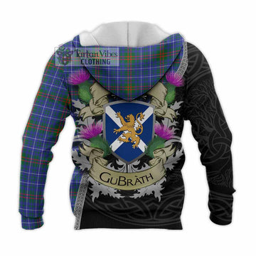 Edmonstone Tartan Family Crest Knitted Hoodie Lion Rampant Royal Thistle Shield Celtic Inspired - Tartan Vibes Clothing