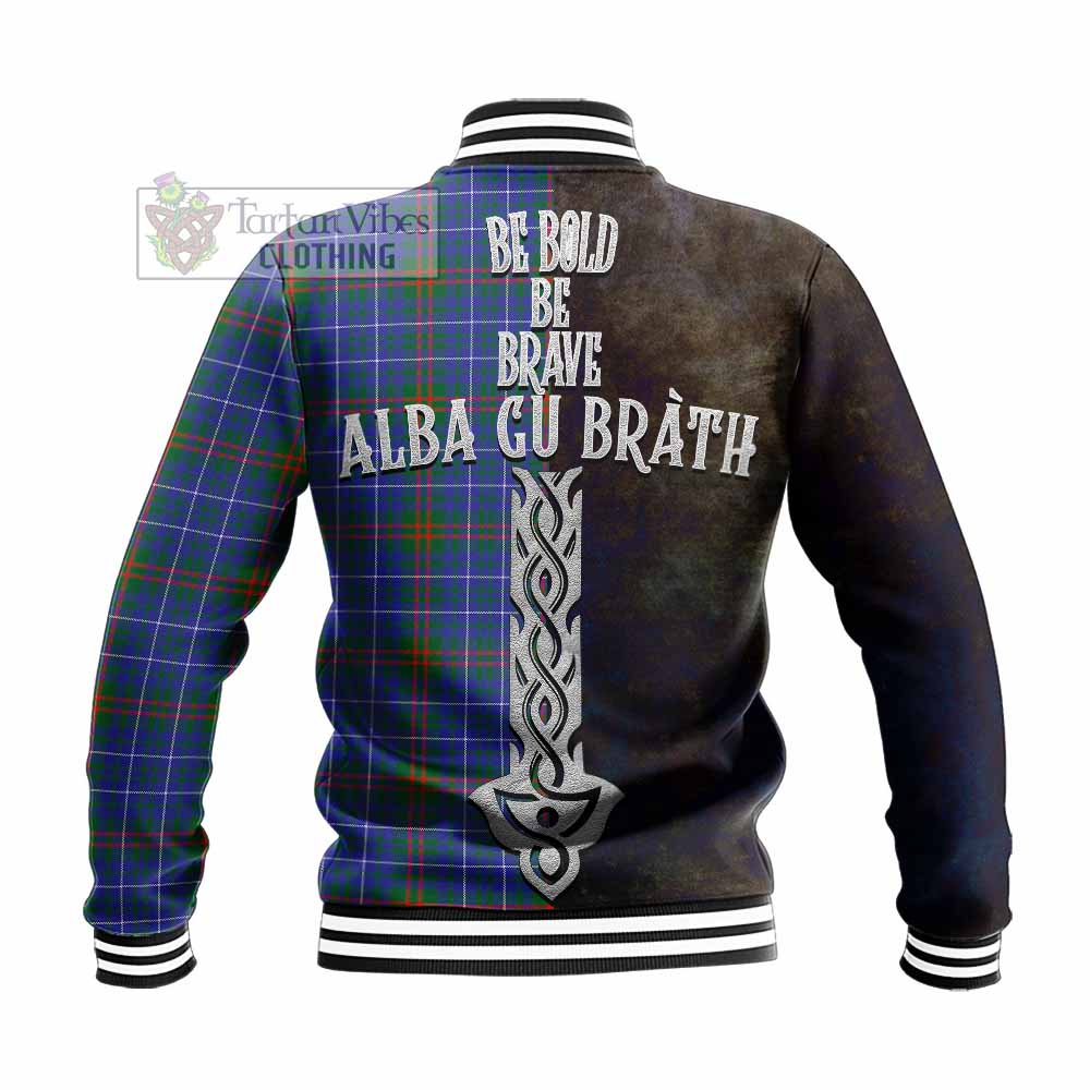 Edmonstone Tartan Family Crest Baseball Jacket Alba Gu Brath Be Brave Lion Ancient Style - Tartan Vibes Clothing