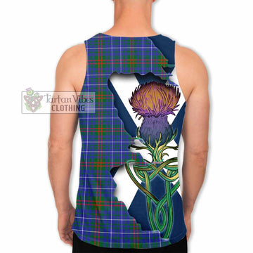 Tartan Vibes Clothing Edmonstone Tartan Family Crest Men's Tank Top Scottish Thistle Celtic Inspired