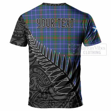 Edmonstone Crest Tartan T-Shirt with New Zealand Silver Fern Half Style - Tartan Vibes Clothing