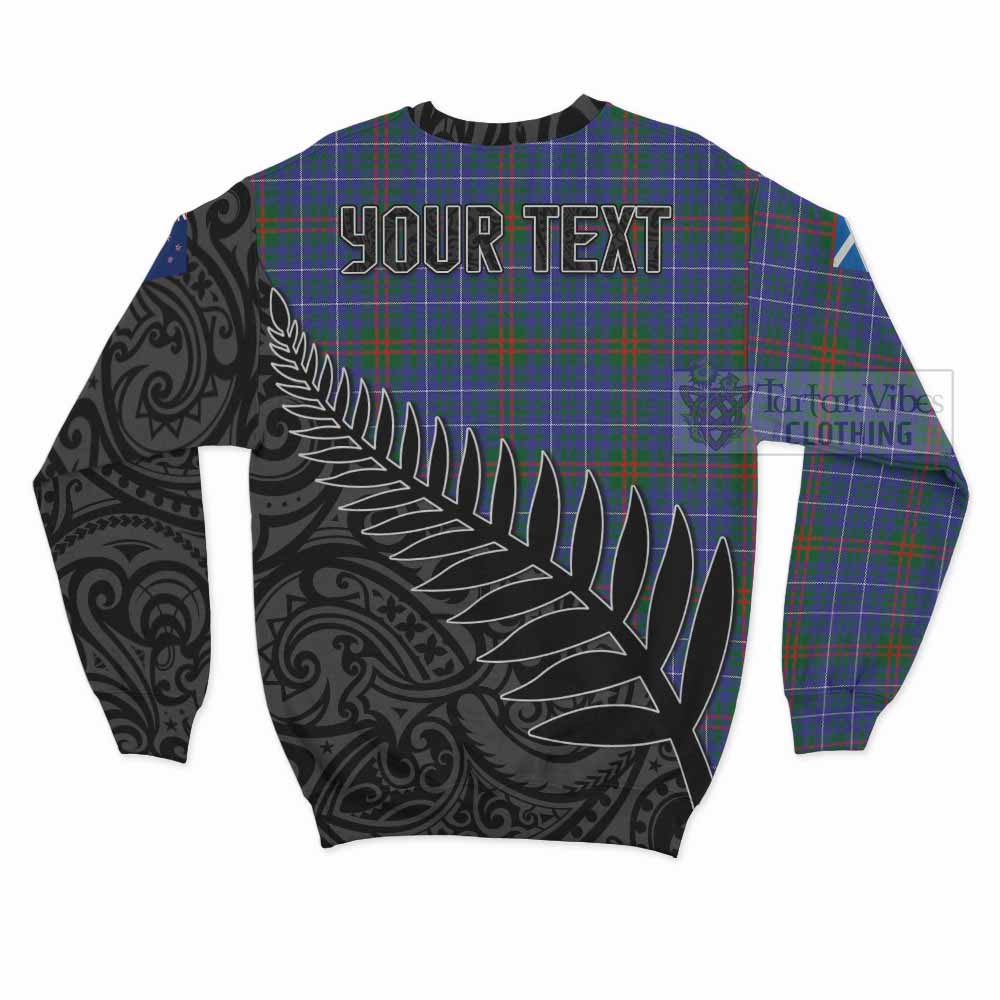 Edmonstone Crest Tartan Sweatshirt with New Zealand Silver Fern Half Style - Tartan Vibes Clothing