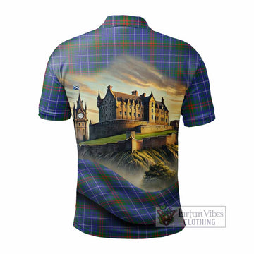 Tartan Vibes Clothing Edmonstone Tartan Family Crest Polo Shirt with Scottish Ancient Castle Stype