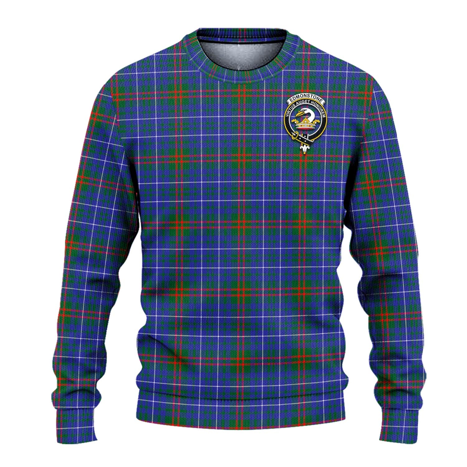 Edmonstone Tartan Ugly Sweater with Family Crest - Tartan Vibes Clothing